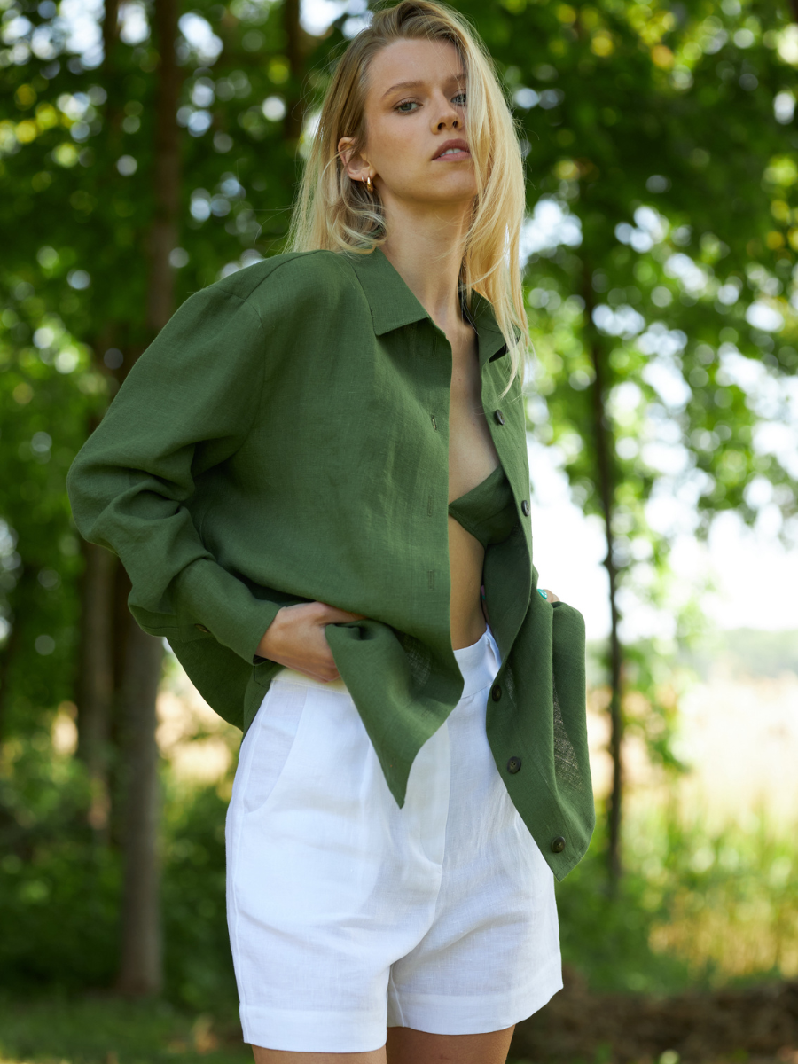 Lookbook Emer Green Linen Shirt